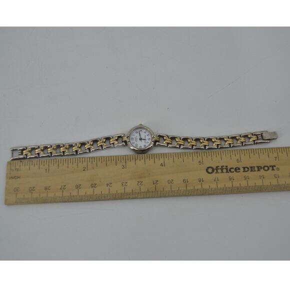 Vtg Anne Klein II Wristwatch Career White Bezel Two Tone OS - Picture 4 of 12